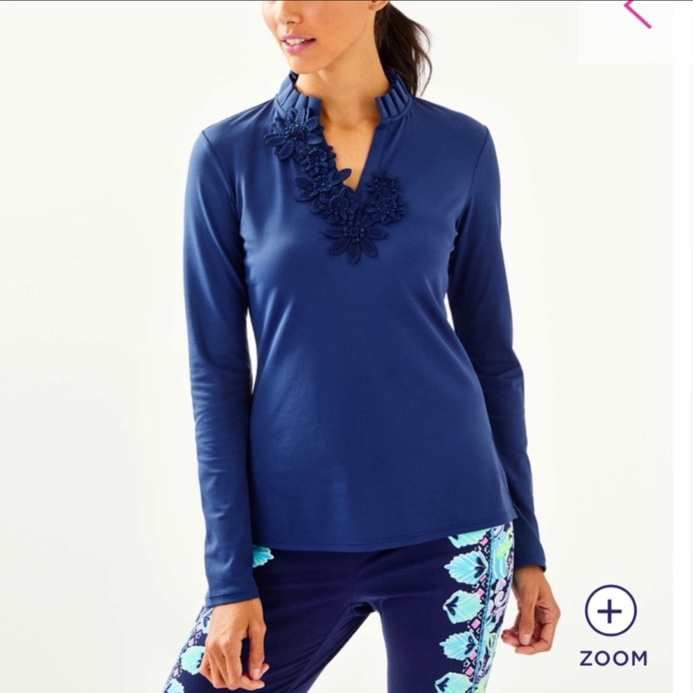 Lilly Pulitzer Frida Long Sleeve Flower Polo